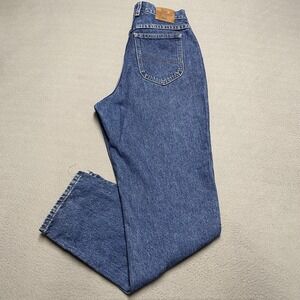 Vintage Lee Original Jeans Womens 12‎ Denim High Rise Straight Leg Zip Fly 90s